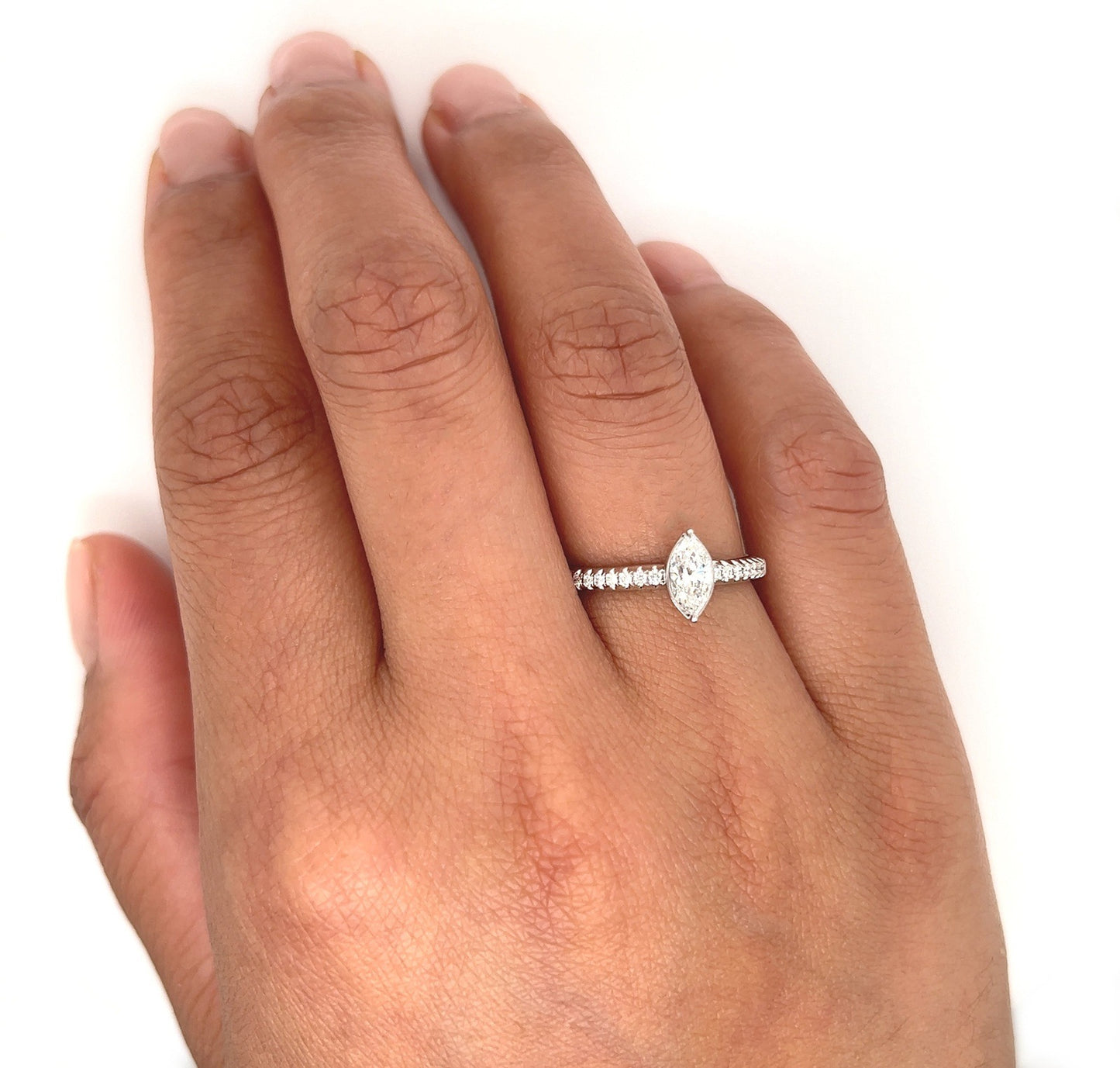 0.51 Total Carat Marquise Diamond Ladies Ring