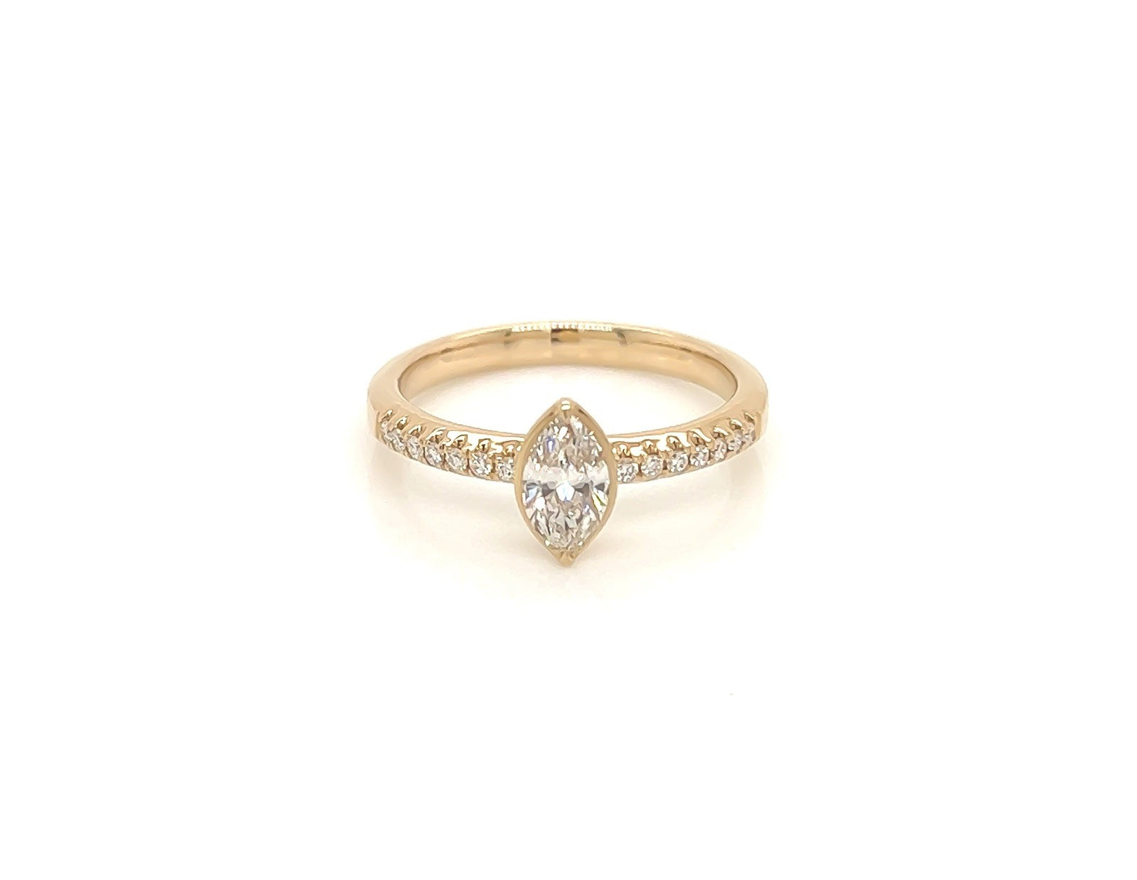 0.51 Total Carat Marquise Diamond Ladies Ring in Yellow Gold Band