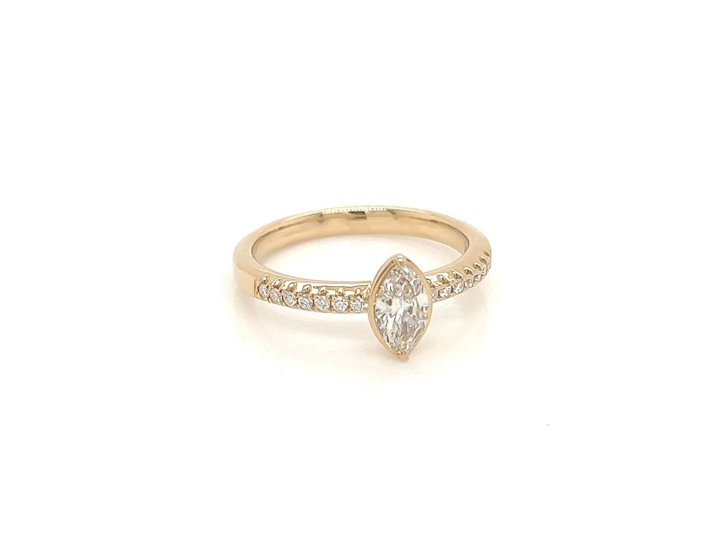 0.51 Total Carat Marquise Diamond Ladies Ring in Yellow Gold Band