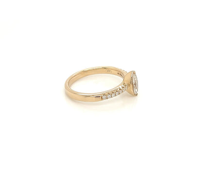 0.51 Total Carat Marquise Diamond Ladies Ring in Yellow Gold Band