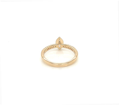 0.51 Total Carat Marquise Diamond Ladies Ring in Yellow Gold Band