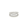 0.88 Total Carat Double Shank White-Gold Mixed Cut Diamond Ring