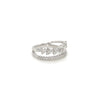 0.88 Total Carat Double Shank White-Gold Mixed Cut Diamond Ring