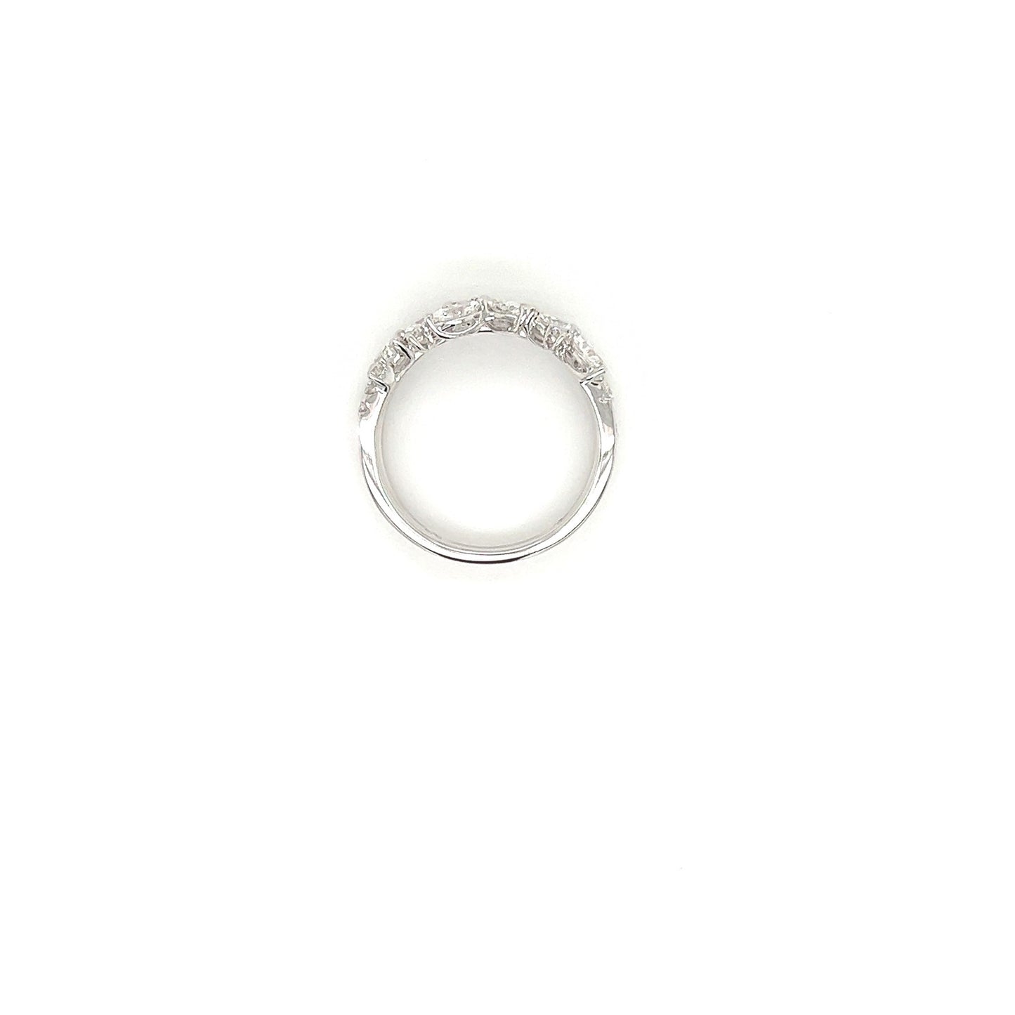 0.88 Total Carat Double Shank White-Gold Mixed Cut Diamond Ring