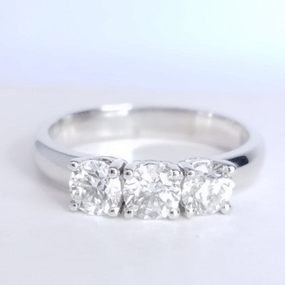 0.93 Carat Three Stone Trilogy Diamond Ring