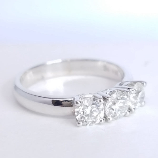 0.93 Carat Three Stone Trilogy Diamond Ring