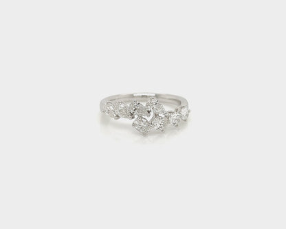 1.08 Total Carat Oval and Pear Cut, Split Shank Diamond Ring