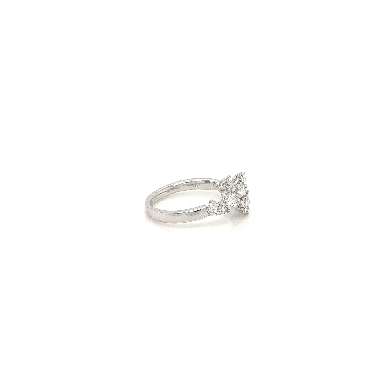 1.08 Total Carat Oval and Pear Cut, Split Shank Diamond Ring