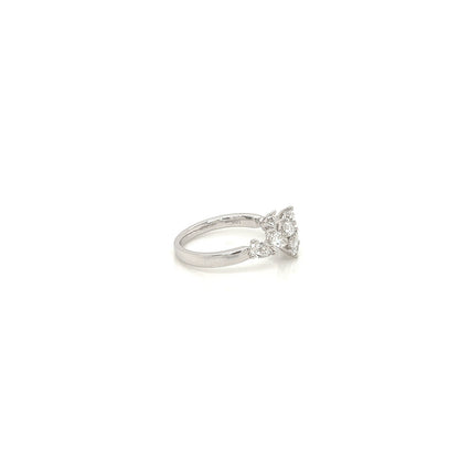 1.08 Total Carat Oval and Pear Cut, Split Shank Diamond Ring