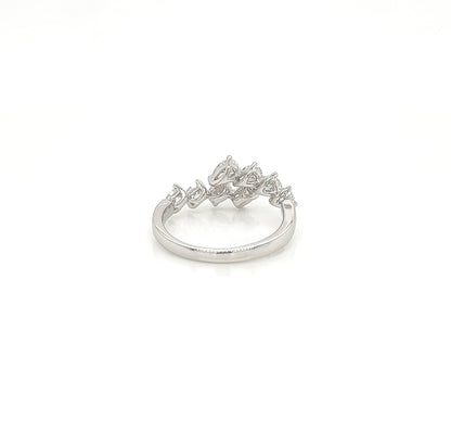 1.08 Total Carat Oval and Pear Cut, Split Shank Diamond Ring