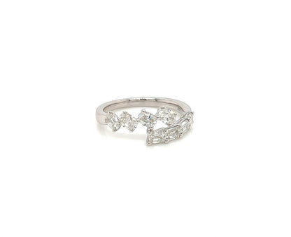 1.22 Total Carat Oval and Emerald Cut, Split Shank Diamond Ring