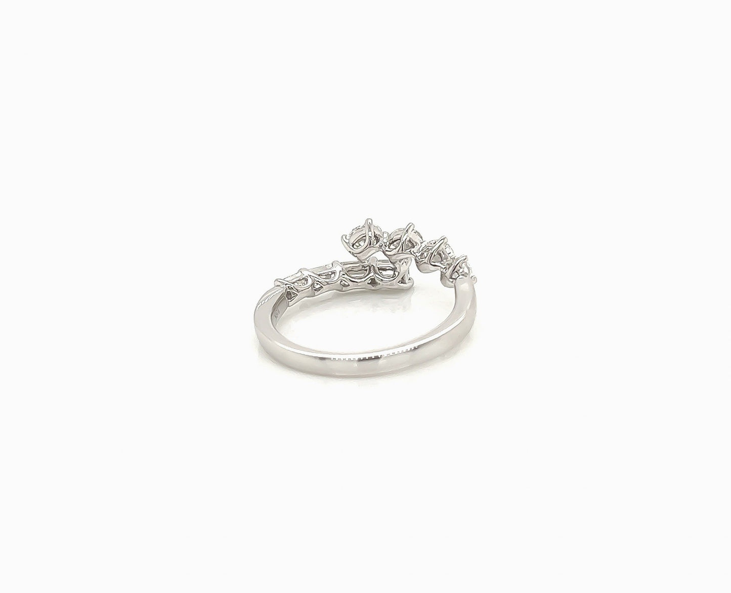 1.22 Total Carat Oval and Emerald Cut, Split Shank Diamond Ring