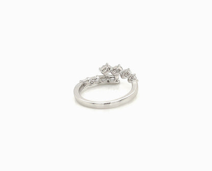 1.22 Total Carat Oval and Emerald Cut, Split Shank Diamond Ring