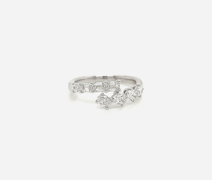 1.22 Total Carat Oval and Emerald Cut, Split Shank Diamond Ring