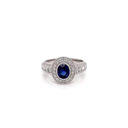 2.09 Total Carat Sapphire Diamond Engagement Ring