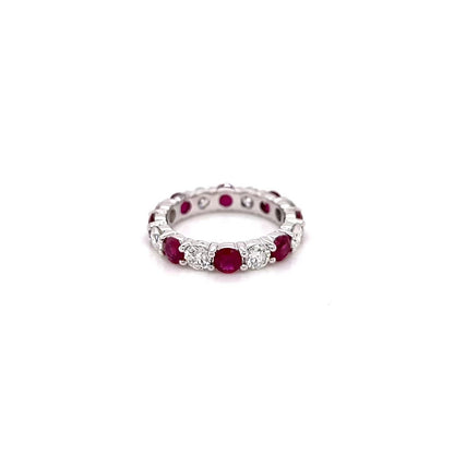 3.52 Total Carat Ruby and Diamond Eternity Band