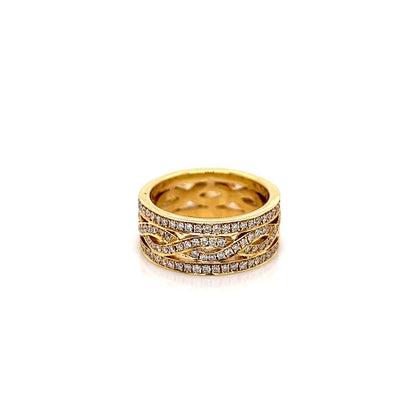 1.46 Carat Diamond Pave-Set Ladies Ring in 18K Yellow Gold