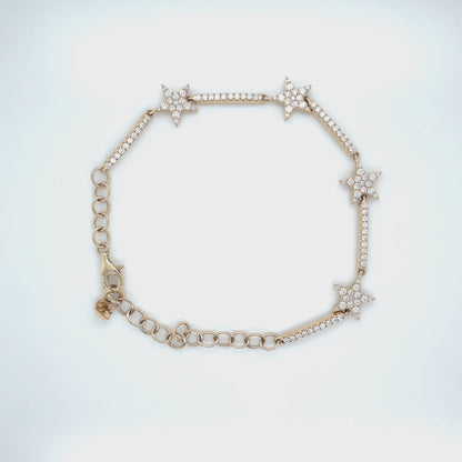 1.02 Carat Star Diamond Bracelet in 14K Yellow Gold