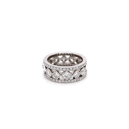 2.54 Carat Ladies Pave and Bezel Set Diamond Eternity Band
