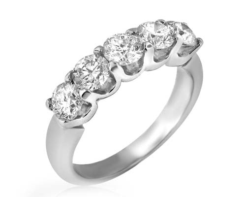 "5STRG01015" New "U" Shaped Shared Prong Diamond Ring 5STRG01015