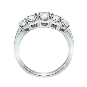 "5STRG01019" Oval Brilliant Five Stone Anniversary Ring in 18K White Gold