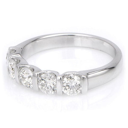 "5STRG01024" Five Stone Diamond Ring In 18k White Gold
