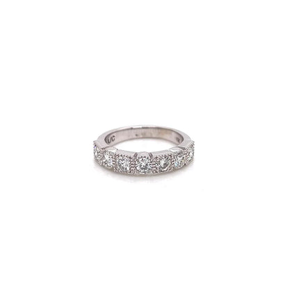 1.10 Carat Bezel Set Ladies Diamond Eternity Band With Milgrain