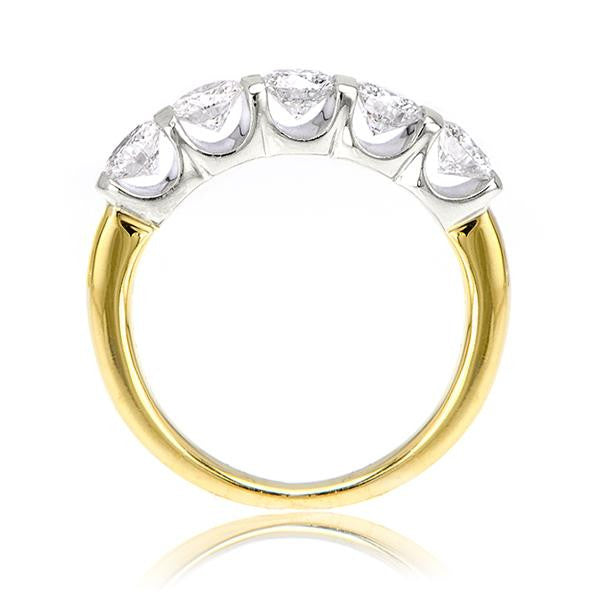 "5STRG01021" 5 Stone Anniversary Band In 14k White/Yellow Gold