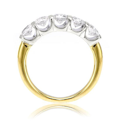 "5STRG01021" 5 Stone Anniversary Band In 14k White/Yellow Gold