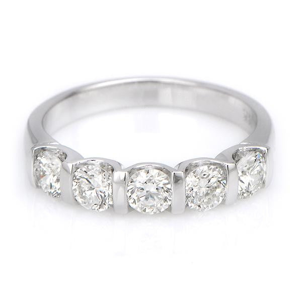 "5STRG01024" Five Stone Diamond Ring In 18k White Gold