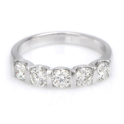 "5STRG01024" Five Stone Diamond Ring In 18k White Gold
