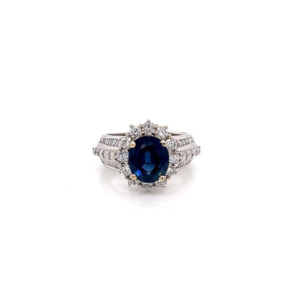 4.50 Total Carat Sapphire and Diamond Ladies Ring