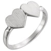 Double Heart Two Initial Signet Ring