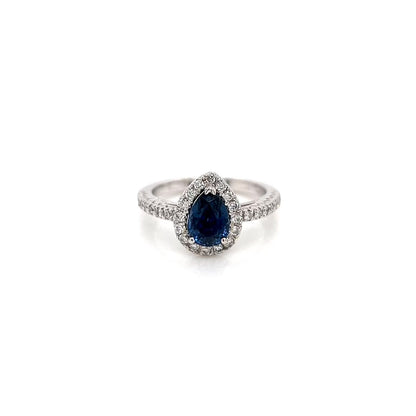2.09 Total Carat Sapphire Diamond Engagement Ring
