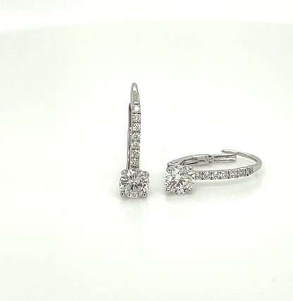 0.83 Total Carat Diamond Earrings in 18K White Gold