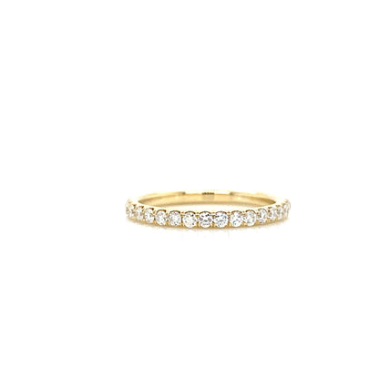 "ETNBD01916" 2.2MM Handmade French Pave Diamond Eternity Band in 18K Gold - Made To Order - Proudly Made in The USA