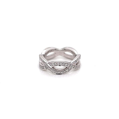 0.85 Carat Ladies Pave-Set Signature Diamond Eternity Band