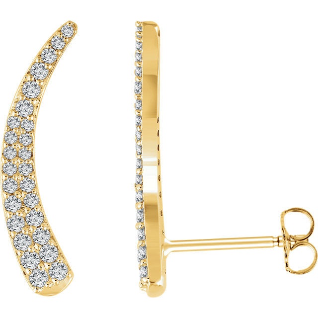 3.8 CTW Diamond Ear Climbers