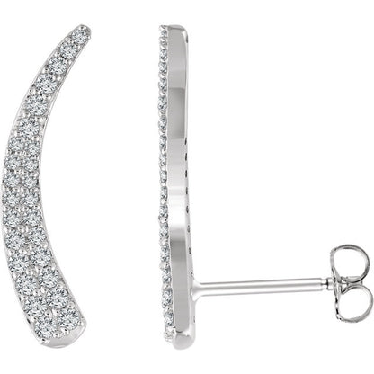 3.8 CTW Diamond Ear Climbers