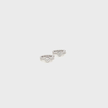 0.36 Carat Diamond Hoop Earrings in 18K White Gold