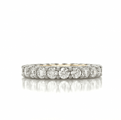 "ETNBD03159" Platinum and Yellow Gold Two Tone Handmade Diamond Pavé Eternity Wedding Ring