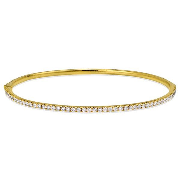 "BANG01048" Diamond All The Way Around Bangle Bracelet In 18k Yellow Gold