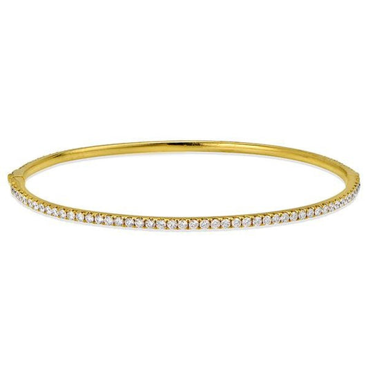 "BANG01048" Diamond All The Way Around Bangle Bracelet In 18k Yellow Gold