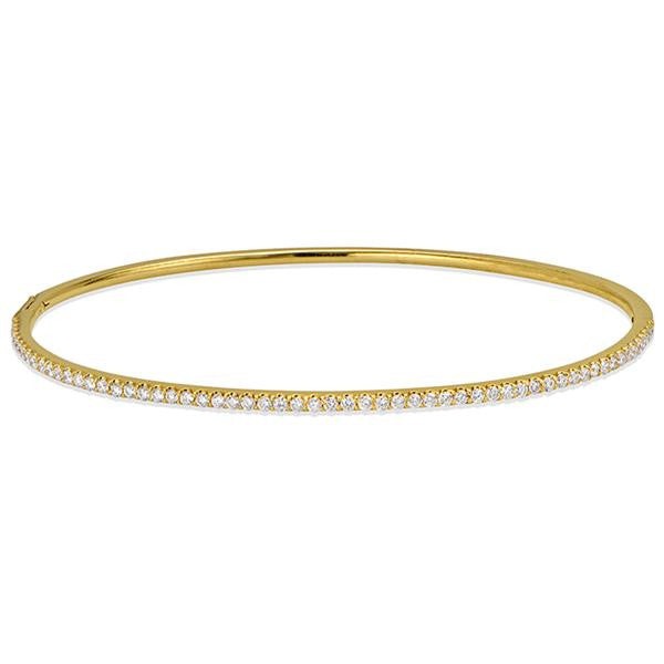 "BANG01054" Diamond Half Way Around Bangle Bracelet In 18k White Gold