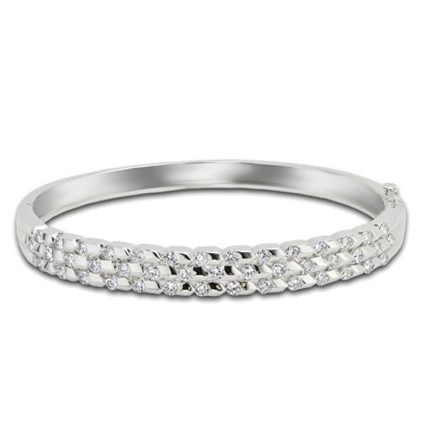 "BANG01061 " 18K White Gold Diamond Bangle Bracelet