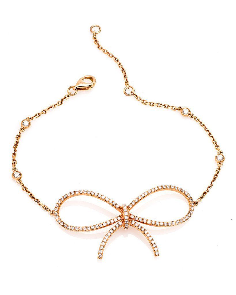 Bow Tie Diamond Bracelet in 14K Rose Gold