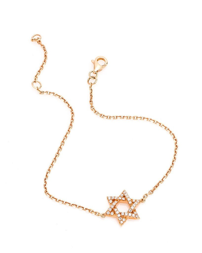 Star Of David Diamond Bracelet in 18K Rose Gold