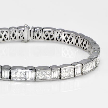 "BRAC01007" Diamond Tennis Bracelet With Princess & Baguette Diamonds