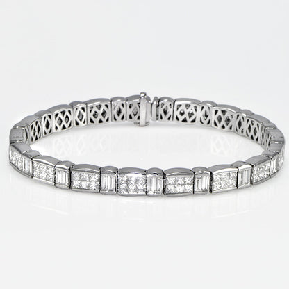 "BRAC01007" Diamond Tennis Bracelet With Princess & Baguette Diamonds