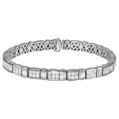 "BRAC01007" Diamond Tennis Bracelet With Princess & Baguette Diamonds